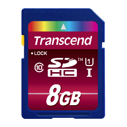 Transcend TS8GSDHC10U1 mémoire flash 8 Go SDHC MLC Classe 10