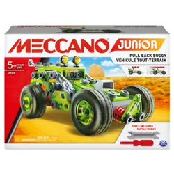 Meccano - MA VOITURE A RETRO FRICTION JUNIOR - 3 Modèles De Véhicules A Retrofriction A Construire - Jeu de Construction Avec 2 Outils - 6055133 - Jouet Enfant 5 Ans et +