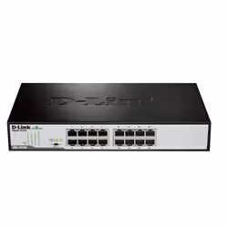 D-Link DGS-1016D commutateur réseau Non-géré Gigabit Ethernet (10/100/1000) 1U Noir, Argent - Vue supplémentaire 2