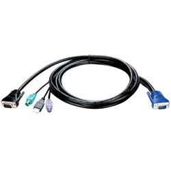 D-Link KVM-401 cĂąble kvm Noir 1,8 m