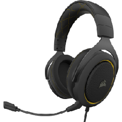 Corsair HS60 PRO STEREO Casque Arceau Noir, Jaune