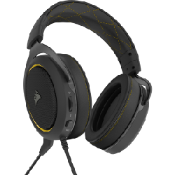 Corsair HS60 PRO STEREO Casque Arceau Noir, Jaune