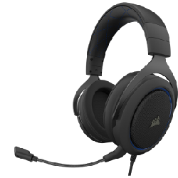 Corsair HS50 PRO STEREO Casque Arceau Noir, Bleu