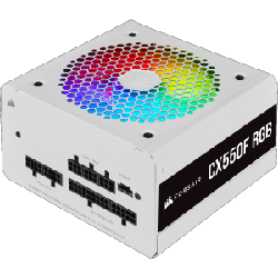 Corsair CX Series CX550F RGB unité d'alimentation d'énergie 550 W 24-pin ATX ATX Blanc (CP-9020225-EU)