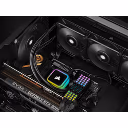 Corsair iCUE H150i RGB ELITE Processeur Refroidisseur de liquide tout-en-un 12 cm Noir 1 pièce(s) - Vue supplémentaire 3