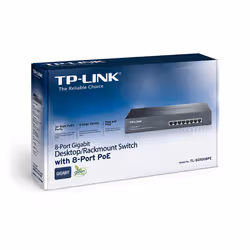 TP-Link TL-SG1008PE commutateur réseau Non-géré L2 Gigabit Ethernet (10/100/1000) Connexion Ethernet, supportant l'alimentation via ce port (PoE) Noir - Vue supplémentaire 3
