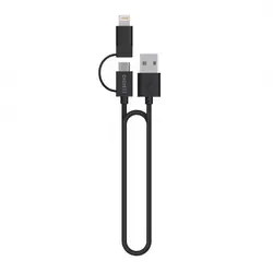 Cygnett CY1624PCCSL câble USB 1 m USB 2.0 USB A Micro-USB B/Lightning Noir