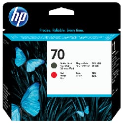 HP 70 tête d'impression DesignJet noir mat et rouge