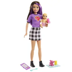 Barbie Skipper Babysitters Inc. - Coffret Skipper Baby-Sitter Poupées et Accessoires - Poupée Mannequin - 3 ans et +