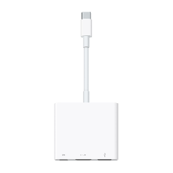 Apple MJ1K2ZM/A câble vidéo et adaptateur USB Type-C, USB Type-A, HDMI Blanc