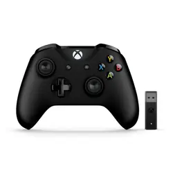 Microsoft Xbox Controller + Wireless Adapter Noir Manette de jeu PC, Xbox One