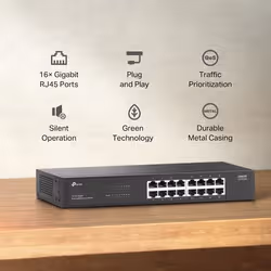 TP-Link LS1016G commutateur réseau Non-géré Gigabit Ethernet (10/100/1000) Noir - Vue supplémentaire 6