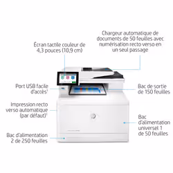 HP Color LaserJet Enterprise Imprimante multifonction couleur LaserJet Enterprise M480f, Couleur, Imprimante pour Entreprises, Impression, copie, scan, fax, Taille compacte; Sécurité renforcée; Impres (3QA55A#B19) - Vue supplémentaire 20