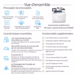 HP Color LaserJet Enterprise Imprimante multifonction couleur LaserJet Enterprise M480f, Couleur, Imprimante pour Entreprises, Impression, copie, scan, fax, Taille compacte; Sécurité renforcée; Impres (3QA55A#B19) - Vue supplémentaire 8