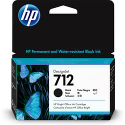 HP Cartouche d'encre DesignJet 712, noir, 38 ml (3ED70A)
