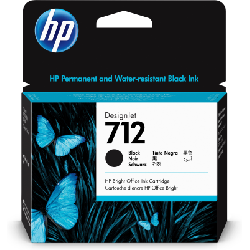 HP Cartouche d'encre DesignJet 712, noir, 80 ml (3ED71A)