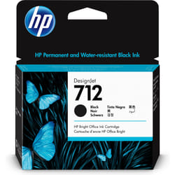 HP Cartouche d'encre DesignJet 712, noir, 80 ml (3ED71A)