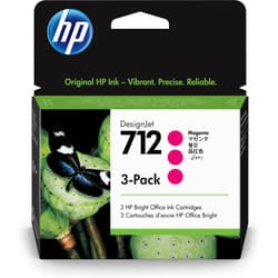 HP Pack de 3 cartouches d'encre DesignJet 712, magenta, 29 ml (3ED78A)