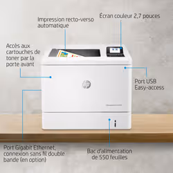 HP Color LaserJet Enterprise Imprimante M554dn, Imprimer, Impression USB en façade; Impression recto-verso (7ZU81A#B19) - Vue supplémentaire 7