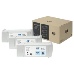 HP 83 3-pack 680-ml Light Cyan DesignJet UV Ink Cartridges cartouche d'encre 3 piĂšce(s) Original Cyan clair