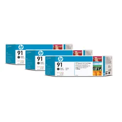 HP 91 3-pack 775-ml Matte Black DesignJet Pigment Ink Cartridges cartouche d'encre 1 pièce(s) Original Noir mat (C9480A)