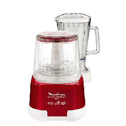 Moulinex DP805 robot de cuisine 1000 W 0,55 L Rouge, Transparent, Blanc