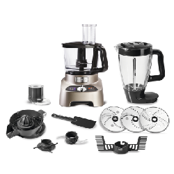 Moulinex Double Force FP824H robot de cuisine 1000 W 3 L Argent, Gris