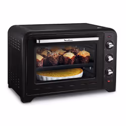 Fiche technique globaleCapacité : 60 litres (grand volume idéal pour les plats familiaux).Puissance du four : 2200 W.Puissance du gril : 1200 W.Thermostat : Réglable jusqu'à 240 °C.Minuterie : Mécanique allant jusqu'à 120 minutes.Dimensions extérieures : 62