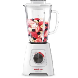 Moulinex LM43P110 blender Mélangeur de table 600 W Transparent, Blanc