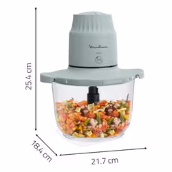 Moulinex Choppeo DJ603110 hachoir électrique 1 L 500 W Gris, Transparent - Vue supplémentaire 3