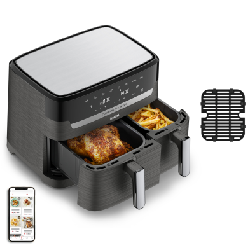 Tefal Dual Easy Fry & Grill EY905B10 friteuse Double 8,3 L Autonome 2700 W Friteuse d’air chaud Gris