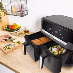 Tefal Easy Fry Dual XXL EY942HE0 friteuse Double 11 L Autonome 2020 W Friteuse d’air chaud Gris - Vue supplémentaire 4