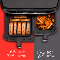 Tefal Easy Fry Dual XXL EY942HE0 friteuse Double 11 L Autonome 2020 W Friteuse d’air chaud Gris - Vue supplémentaire 8