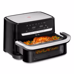 Tefal Dual Easy Fry Flex EY9228 9 L Autonome 2700 W Friteuse d’air chaud Noir, Acier inoxydable
