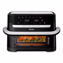 Tefal Dual Easy Fry Flex EY9228 9 L Autonome 2700 W Friteuse d’air chaud Noir, Acier inoxydable - Vue supplémentaire 2
