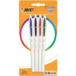 BIC Cristal Up x4 Multicolore Stylo à bille rétractable avec clip 4 pièce(s)