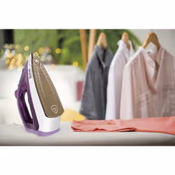 Tefal Steam Essential 2 FV1955E0 fer à repasser Fer à repasser à sec ou à vapeur Semelle en céramique 1400 W Lilas - Vue supplémentaire 2