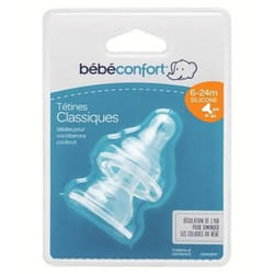 Bebe Confort – Tétines silicone classique T3 (x2) – 3 vitesses (6-24M +)