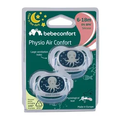 Bebe Confort 2 Sucettes Physio Air Confort phospho 6-18m Octopus