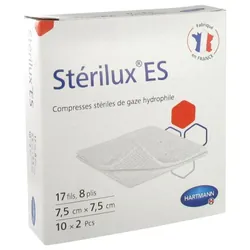 Hartmann Stérilux ES Compresses de Gaze Stériles 7,5 x 7,5 cm 10 x 2 Pièces