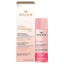 Nuxe Crème Prodigieuse Boost Crème Soyeuse Multi-Correction 40 ml + Very Rose Eau Micellaire Apaisante 3en1 40 ml Offerte