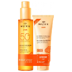 Huile bronzante haute protection SPF50 150ml + Lait fraicheur après-soleil 100ml Sun Nuxe