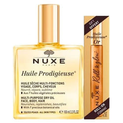 Nuxe Huile Prodigieuse 100 ml + Huile Prodigieuse Or Roll-On 8 ml Offerte