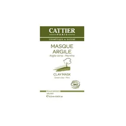 Cattier Masque Argile Verte Peaux Grasses Bio 12,50 ml