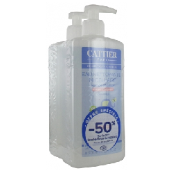 Eau Nettoyante Micellaire Hypoallergénique Bio 2x500ml Bebe Cheveux et Corps Cattier