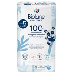 Biolane Couches Naturelles 40 Couches Taille 5 (11-25 Kg)