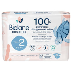 Biolane Couches Naturelles 28 Couches Taille 2 (3-6 Kg)