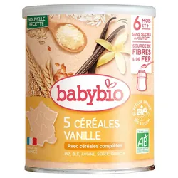 Babybio 5 Céréales Vanille 6 Mois et + Bio 220 g