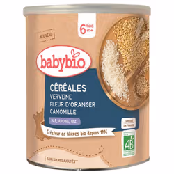 Babybio Céréales Verveine Fleur d'Oranger Camomille 6 Mois et + Bio 220 g