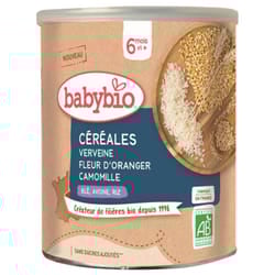 Babybio Céréales Verveine Fleur d'Oranger Camomille 6 Mois et + Bio 220 g